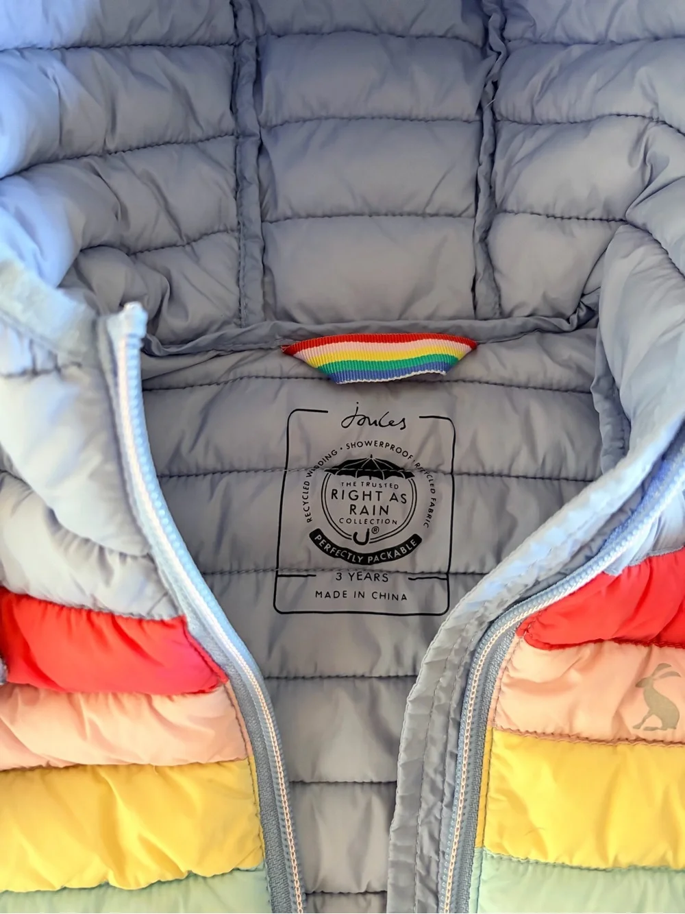 Joules Girls Kinnaird Showerproof Recycled Packable Padded Jacket 3T
